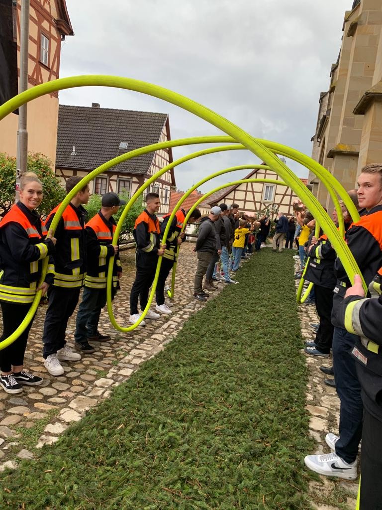 Feuerwehr steht Spalier Feuerwehr steht Spalier